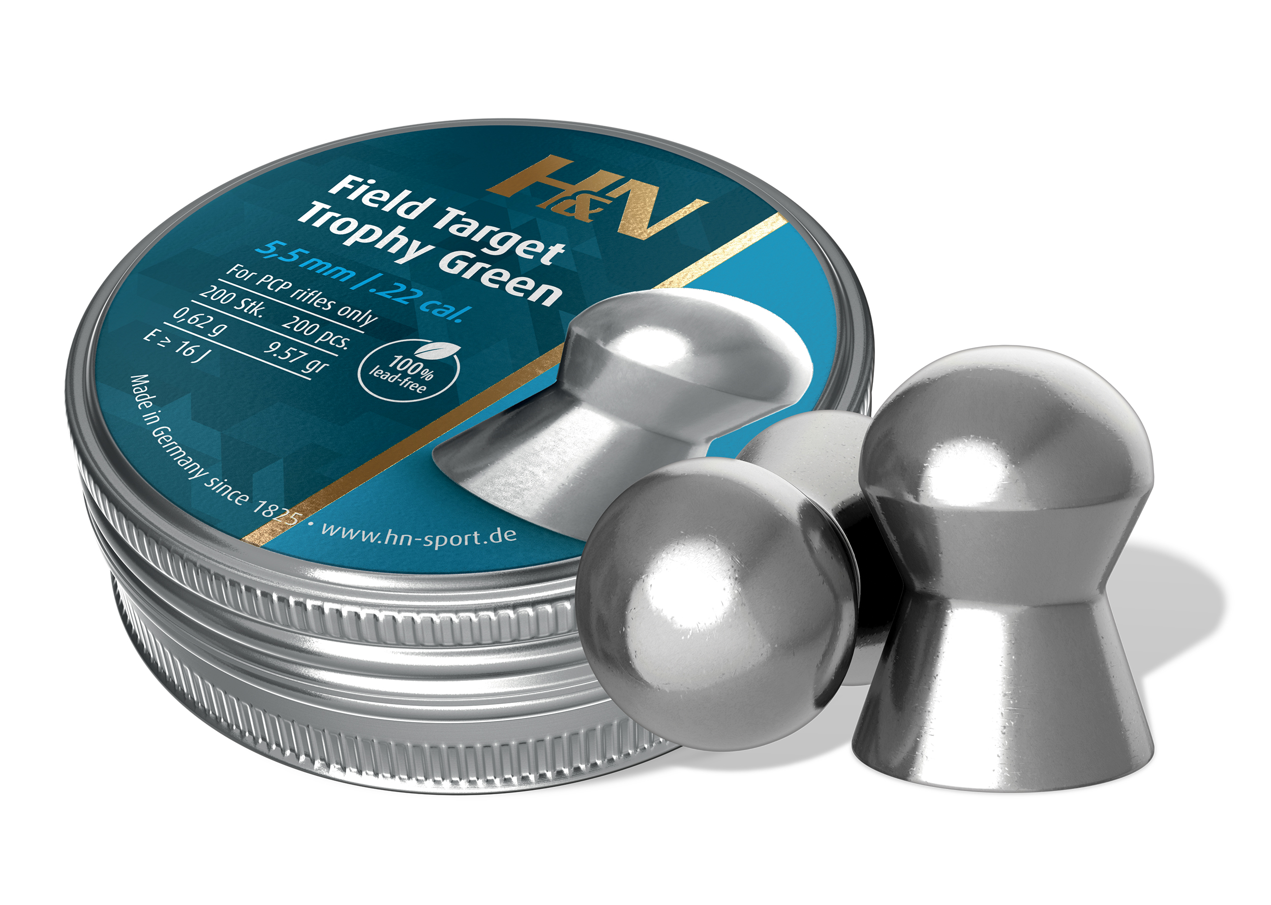 H&N Field Target Trophy Green .177 Tin of 300