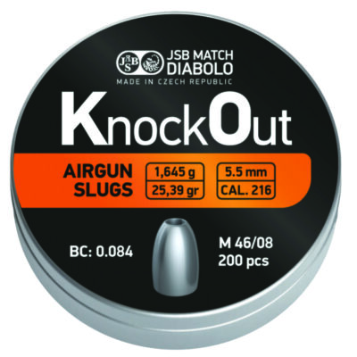 WSL JSB Knockout Slugs .22 (.216) Pellets Tin of 200