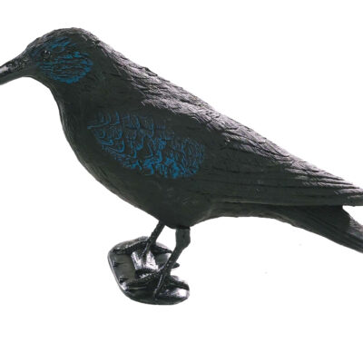 Flocked Crow with Legs & Stake