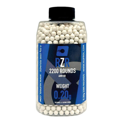 RZR Airsoft BBs (2200R Bottle) (0.20g) (White) By Nuprol