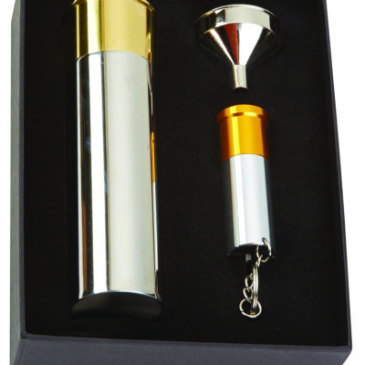 Cartridge Flask & Torch Gift Set by Bisley