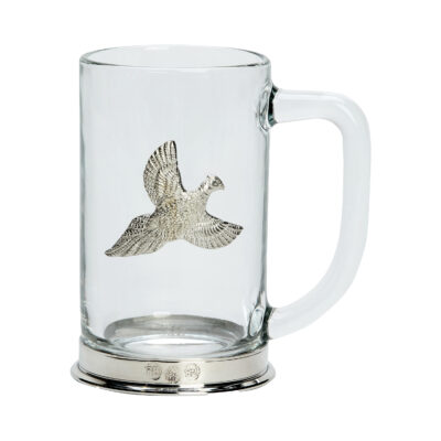 Flying Pheasant Glass Tankard