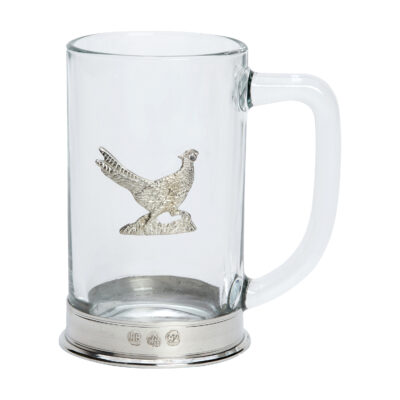 Walking Pheasant Glass Tankard