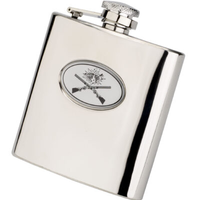 6oz Crossed Guns Clay Breakers Flask in Presentation Box