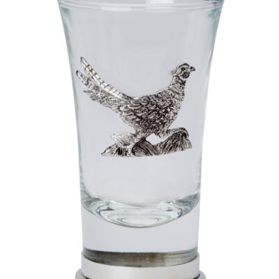 Shot Glass Running Pheasant