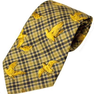 No.24 Tie Green Woodcock Silk by Bisley