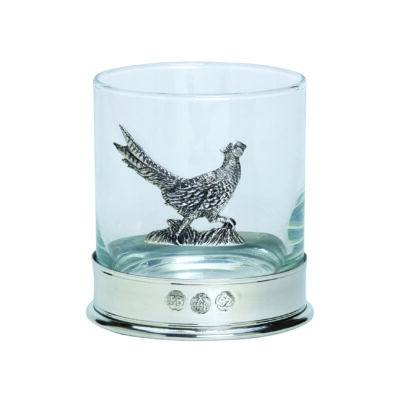Whisky Glass Running Pheasant in Presentation Box