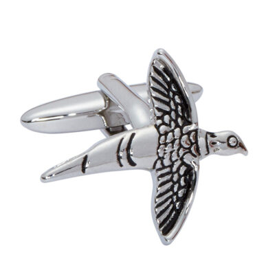 Pheasant Cufflink Silver Effect By Bisley