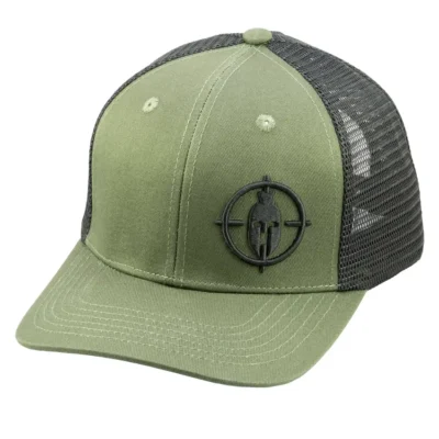 Spartan Trucker Cap with Spartan Logo - Moss/Khaki